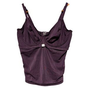 FANTASIE | Plum Underwire Tankini Swim Top 34F Adjustable Straps